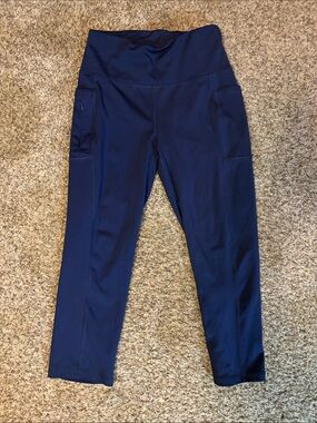High-Waist Navy leggings with Side Pockets